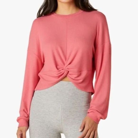 Beyond Yoga Turn Inward Front Twist Cropped Sweatshirt Medium - Picture 1 of 7
